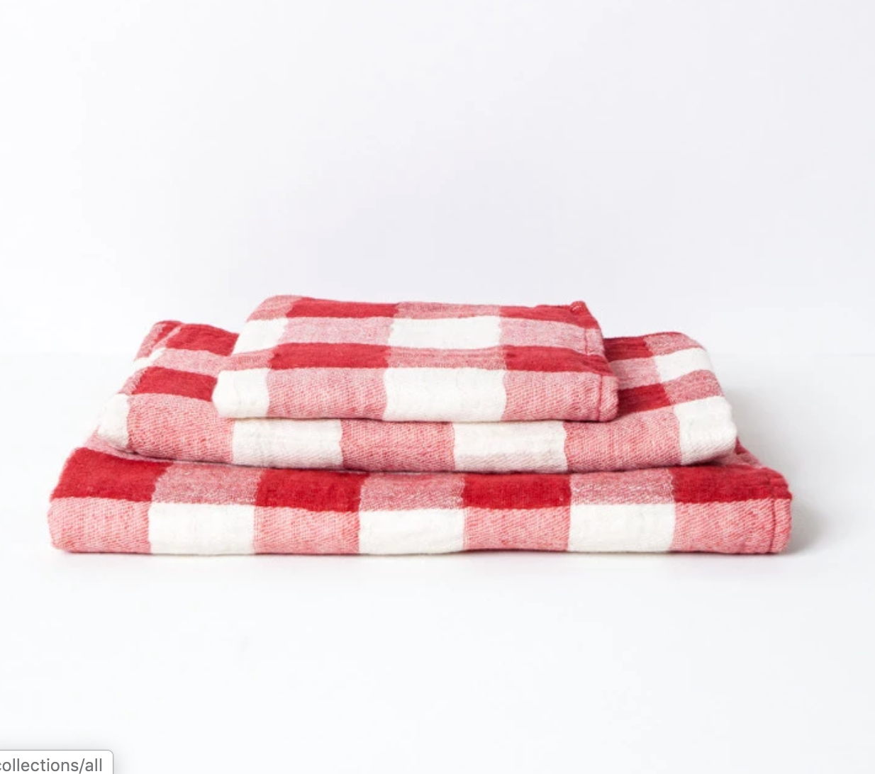 Red plaid bath towels sales